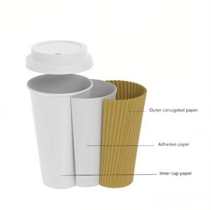 Quality Disposable Kraft Ripple Mini Cups 315ml Biodegradable Hot Drink Cups wholesale
