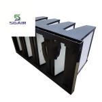 High Capacity V Bank H13 500Pa High Efficiency Air Filter black