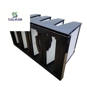 Quality High Capacity V Bank H13 500Pa High Efficiency Air Filter black wholesale