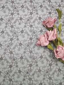 Quality 125cm Embroidered Lace Netting Fabric Full Nylon Mesh OEKO TEX Standard 100 wholesale