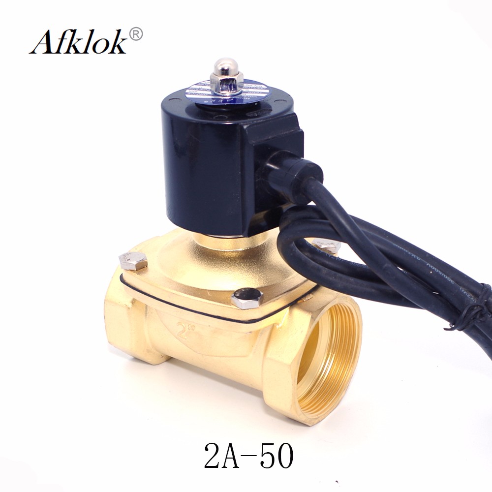 Normally Closed Brass 2 inch Underwater Solenoid Valve for Water 1Mpa