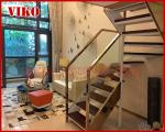 Double Steel Plate Staircase VK23S Railing tempered glass, Stringer,carbon 304
