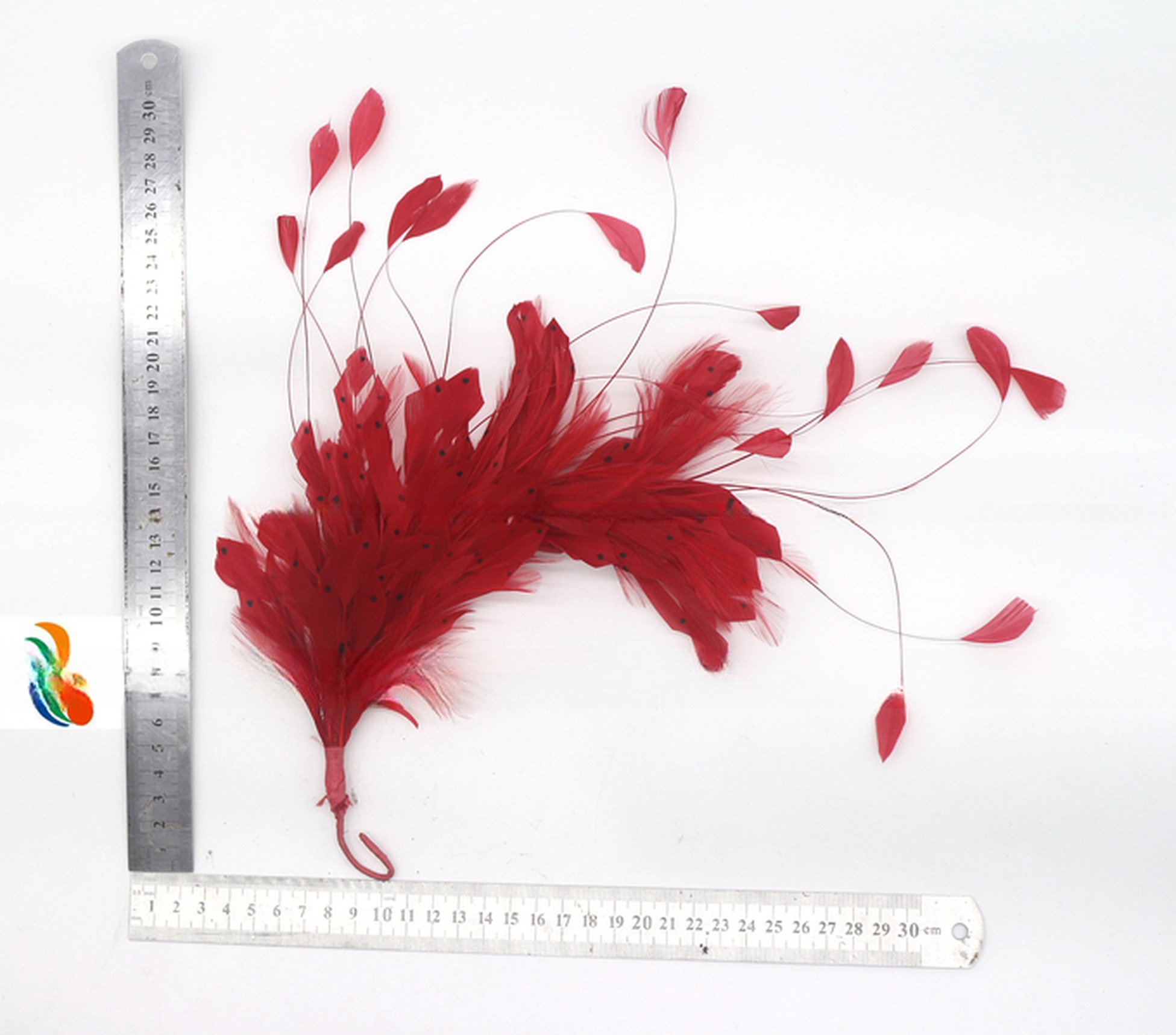 Wedding Occasion Goose Feather and Coque Feather Flower Mount with Wire Accessory