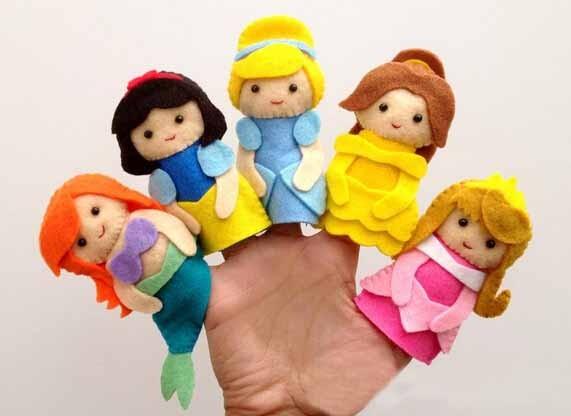 Lovely Cartoon Disney Princess Felt Finger Puppets For Promotion Gifts And