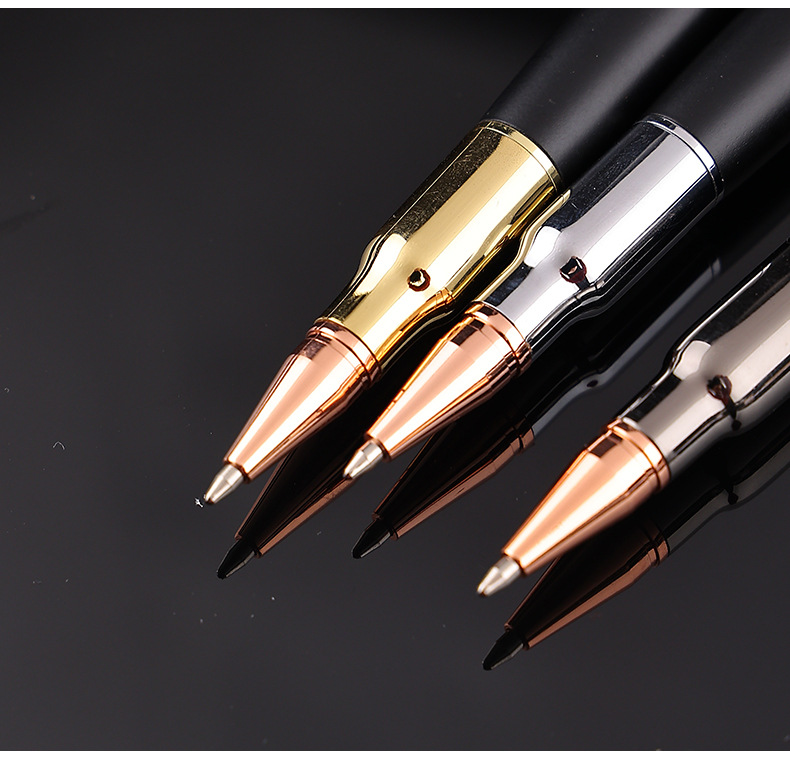 OEM Printing Ball Point Ballpoint Bolt Action Metal Bullet Gun Pen With 1.0mm Writing Width
