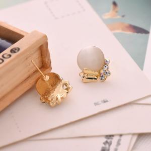 Quality 2018 Fashion American style lady party EarringsSilver Many Colors Round shape Pearl Color silver color stainess steel wholesale