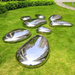 Quality Gnee Garden High Polished Pebble Shape Stainless Steel Sculpture For Lawn wholesale