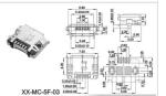 5P Mini Usb Connector Male Micro USB Connectors 30MΩ Max With Metal Color