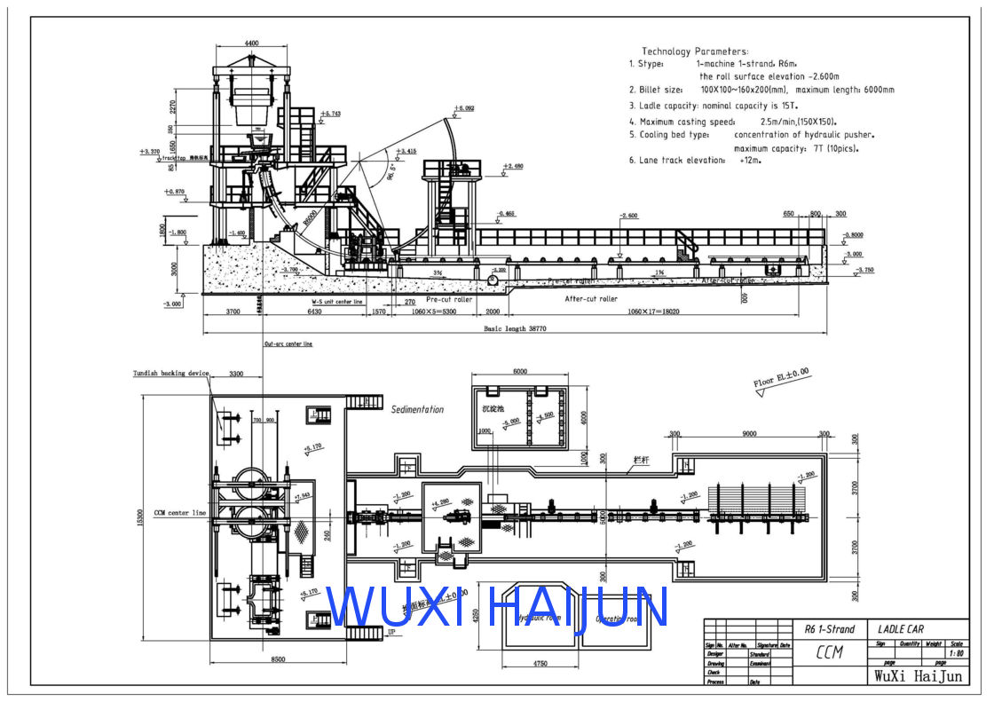 Open Billet Continuous Casting Machine 1 strand and 10T per hour