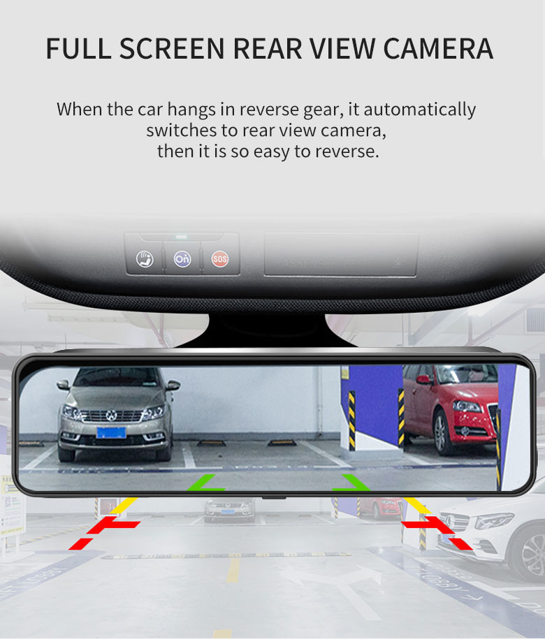 IPS LCD 4K Dash Camera 10.88" Rear View Mirror Full HD 1080P Car Dvr Auto