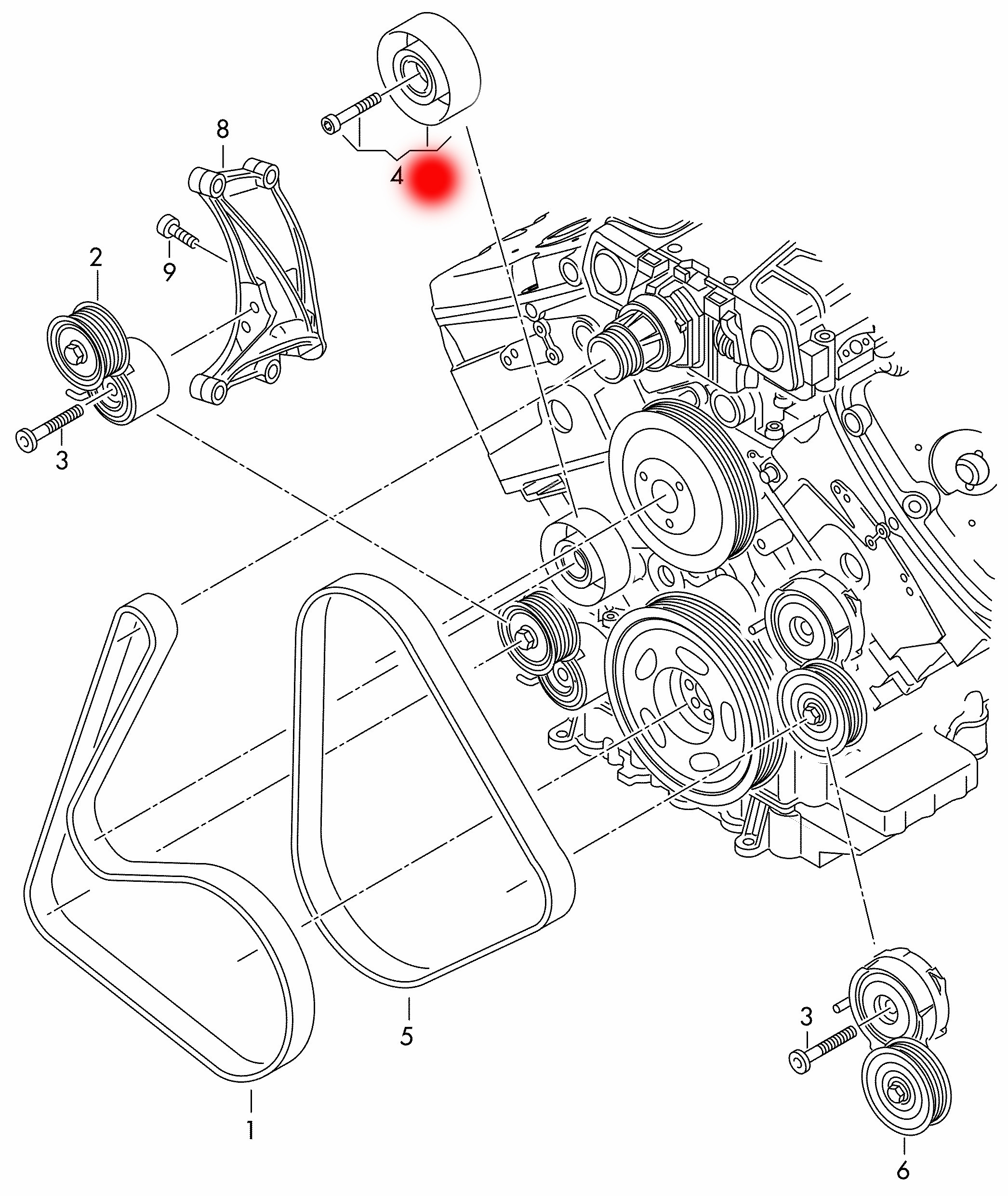 OEM 06E903341E 06E903341H Tension Idler Pulley For AUDI A6 C7 4G2 4GC 3.0