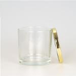 5oz-18oz Clear Glass Candle Empty Cylinder Vessel Containers With Metal Lid