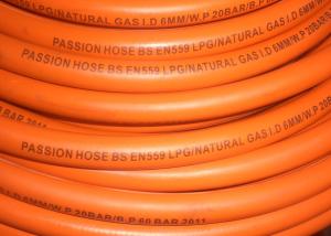 Quality Fiber Braided Reinforced LPG Gas Hose Pipe , 1 / 4 &quot; Gas Hose Smooth Surface wholesale