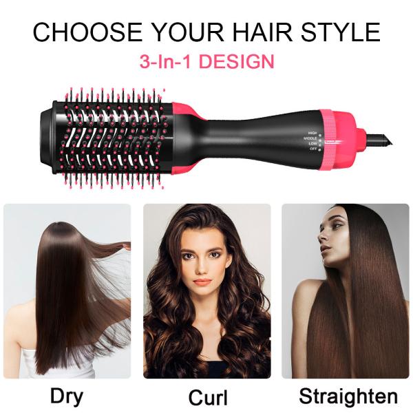 1000W 110V 3in1 Hair Blow Dryer Brush Comb Hot Air Hair Dryer Straightener Hair