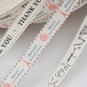 Quality Custom Printed Cotton Ribbon Eco-Friendly Logo Ribbon for Gift Wrapping Packaging wholesale