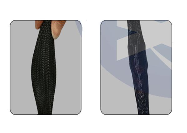 Electrical Braided Automotive Wire Sleeve , Expandable Cable Sleeving Pet