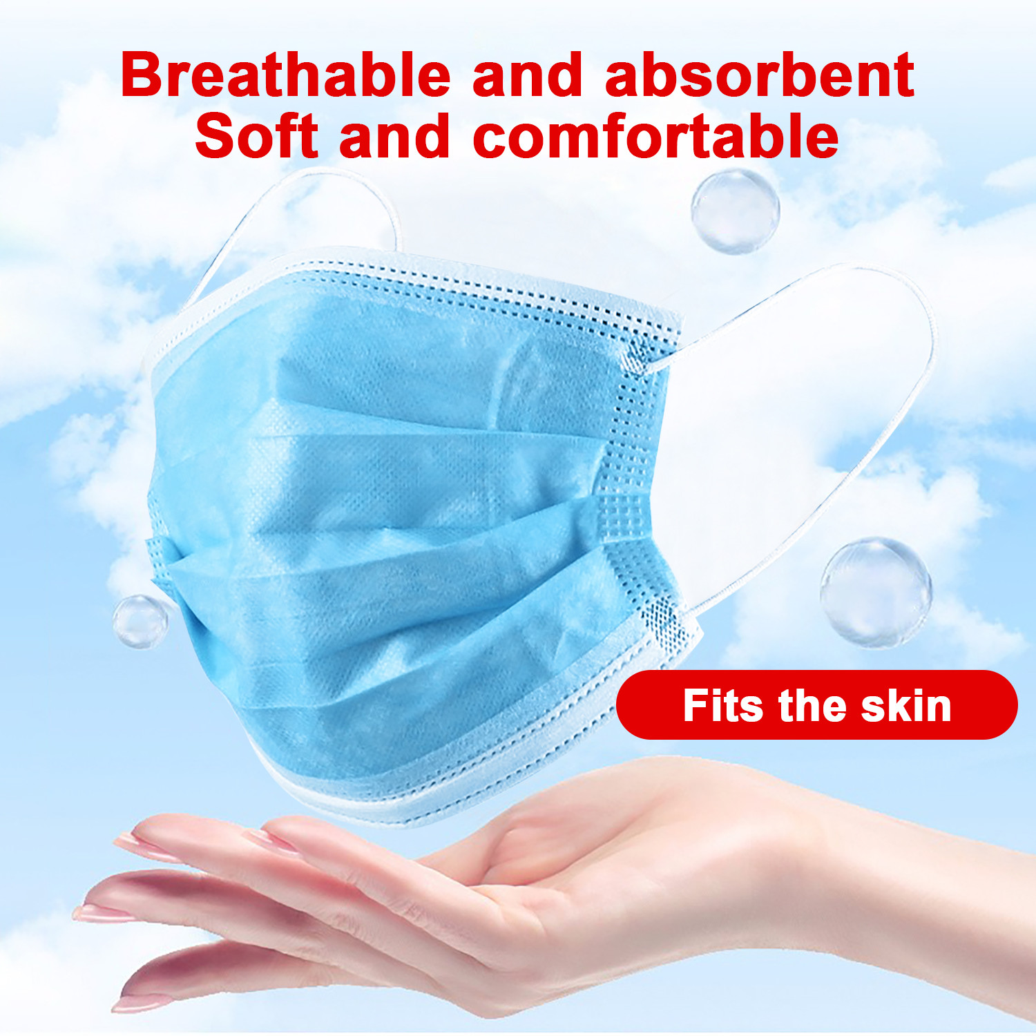 High Filtration NonWovens 3 Ply Face Mask Free Daily Life Use