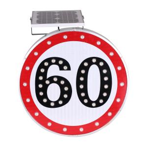 Quality Round Flashing Epistar 60cm Solar Powered Street Signs Circular wholesale