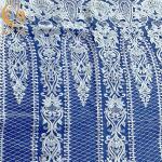 French Sequence White Bridal Sequin Lace Fabric for Wedding Dress