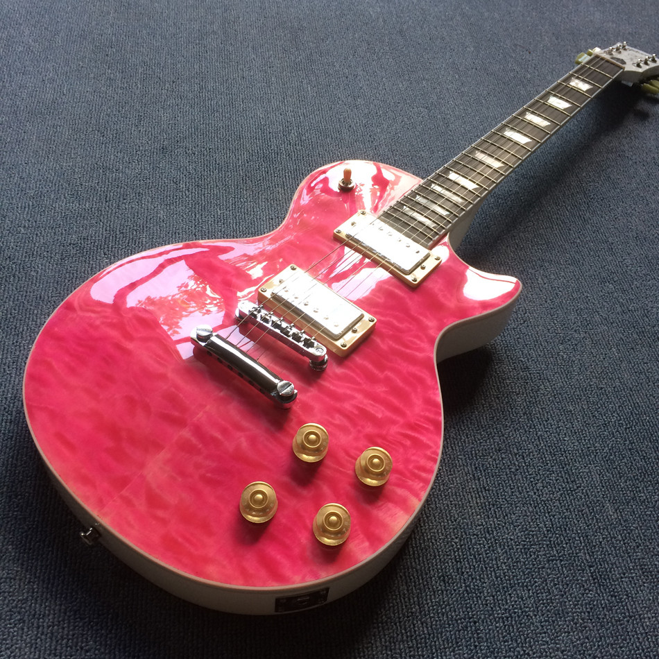 New high quality LP electric guitar, Ebony Fingerboard,frets binding,Quilte Maple top ,Real Abalone inlay