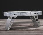 3 Drawers Vintage Style Wing Office Desks Rivets Metal Console Table