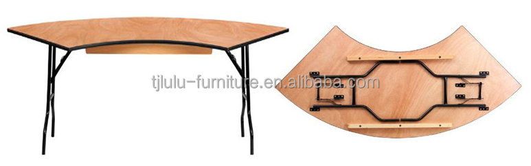 Outdoor Rectangular Solid Wood Banquet Wedding Hotel Folding Dining Tables in Modern Design for Weddings and Hotels