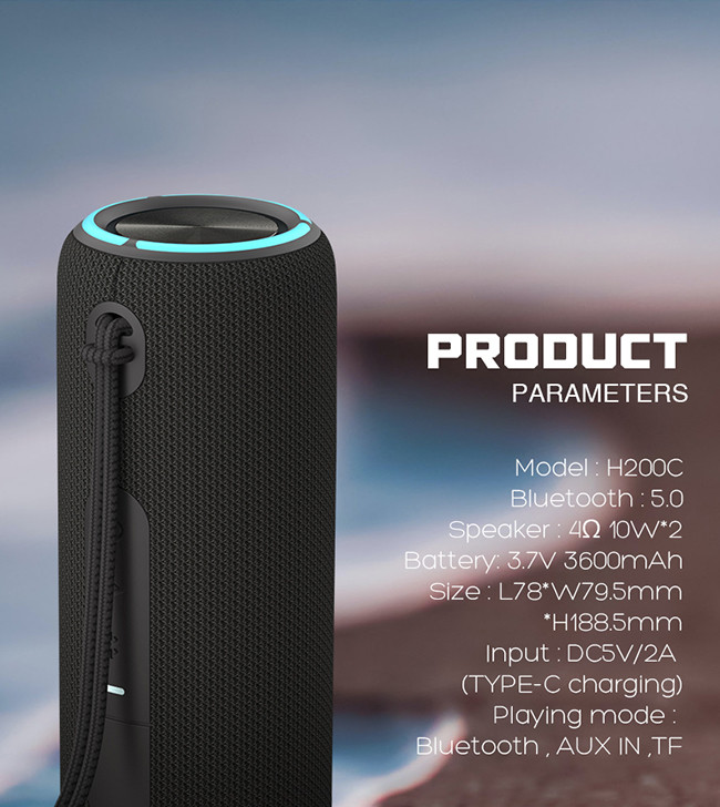 20W Bluetooth Speaker With Microphone For PC And Phone IPX7 Waterproof