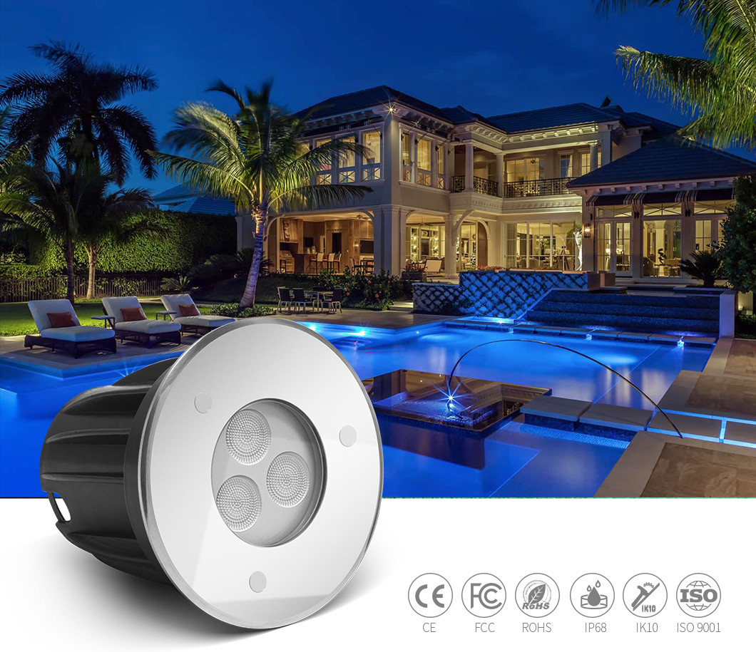 5W IK10 130LM Color Changing Pool Light VDE Underwater LED Lawn Light
