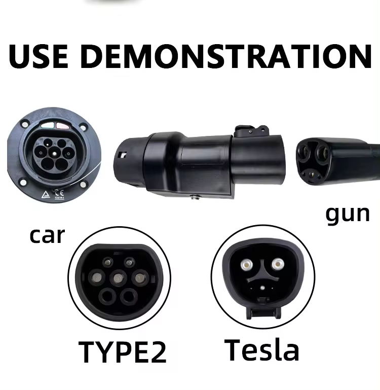 NACS to Type2 7kW 32A AC EV Charging Adapter for European Car Charging Quick and Easy Charging