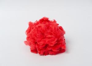 Quality Red Regenerated Polyester Fiber , 1.5D-20D Material Polyester Fiber Crimp 8 Bows wholesale