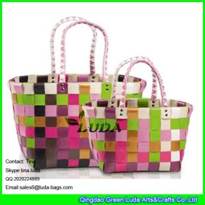 Quality LUDA colorful pp straw bag lady pp strap woven straw tote bag wholesale