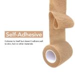 Cohesive Bandage 2" x 5 Yards, 6 Rolls, Self Adherent Wrap Medical Tape,
