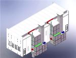 Side Extraction Vehicle Spray Booth 15 Meter Gas Heated