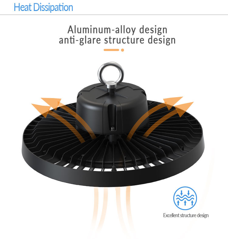 150W 19500lm Commercial Industrial LED High Bay Lights For Garment Factory Ceiling