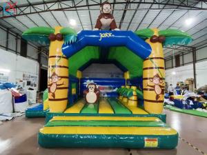 Quality Commercial Jungle Monkey Inflatable Bounce House Combo Jumping Castle wholesale