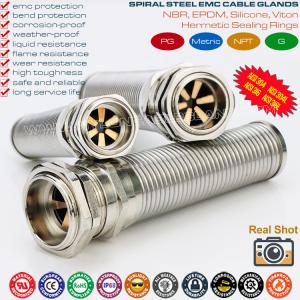 Quality EMC Shielded Cable Glands Metric M12~M50 Stainless Steel Type 304, 316, 316L with Flexible Bend Protection wholesale