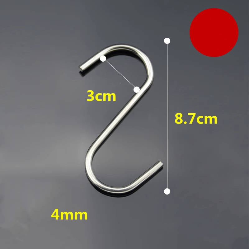Stainless Steel S Hooks with Black Oxide Finish INCH Measurement System and Heavy-Duty Design