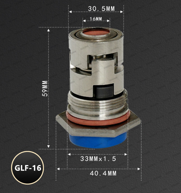 BERGMAN Replace Grundfos GLF-22mm Hexagon CR CRN CRI Pump Mechanical Seal HQQV HQQE 96525490 96525458