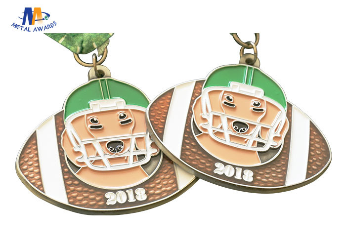 Hockey Shape Metal Award Medals Zinc Alloy Die Casting High Durability