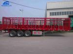 Heavy Duty Fence 3 Axle Semi Trailer , Semi Tractor Trailer With Sidewall And