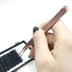 Gold Color Eyelash Extension Tweezers Anti Magnetic With Private Label