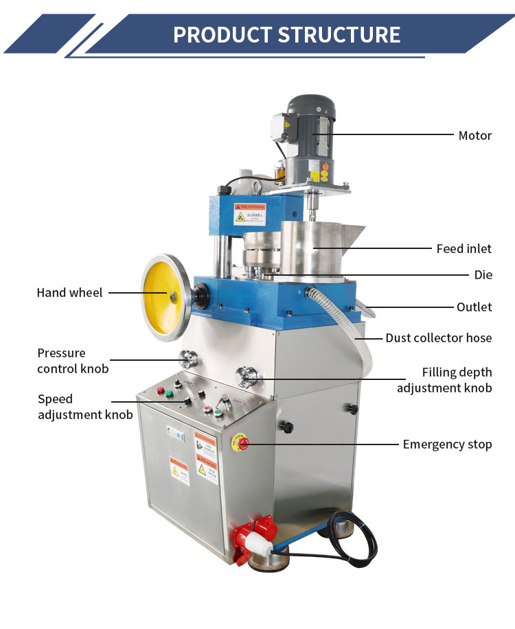960RPM 11E Tablet Press Machine 4Kw Rotary Production Machine Mothball Sheet