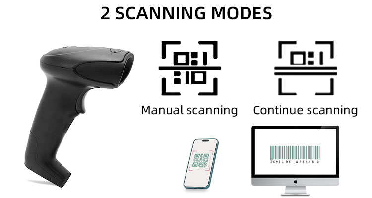 ZP6800 1D Laser Black Wired USB Handheld Barcode Scanner with CMOS Scan Element Type