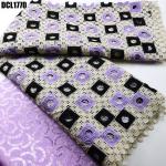 Nigerian Guipure Lace Fabric Cord Lace with Stones Embroidery Fabric Aso Ebi
