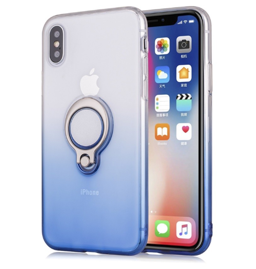 Color Gradient Ring Magnetic Car Mount Holder Soft TPU Case Back Cover For Huawei P20 Lite Mate 10 Lite/NOVA2i Y7 PRIME