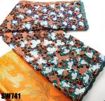 Black Tulle Sequins Lace African French Lace Fabric for Kanuri Dressing Women