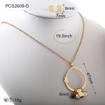 Gold Or Silver Water Drop Cute Beat Set / 15g Stainless Steel Necklace And