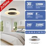 Flush Mount 24inch Bedroom Ceiling Fan Light Reversible AC Motor
