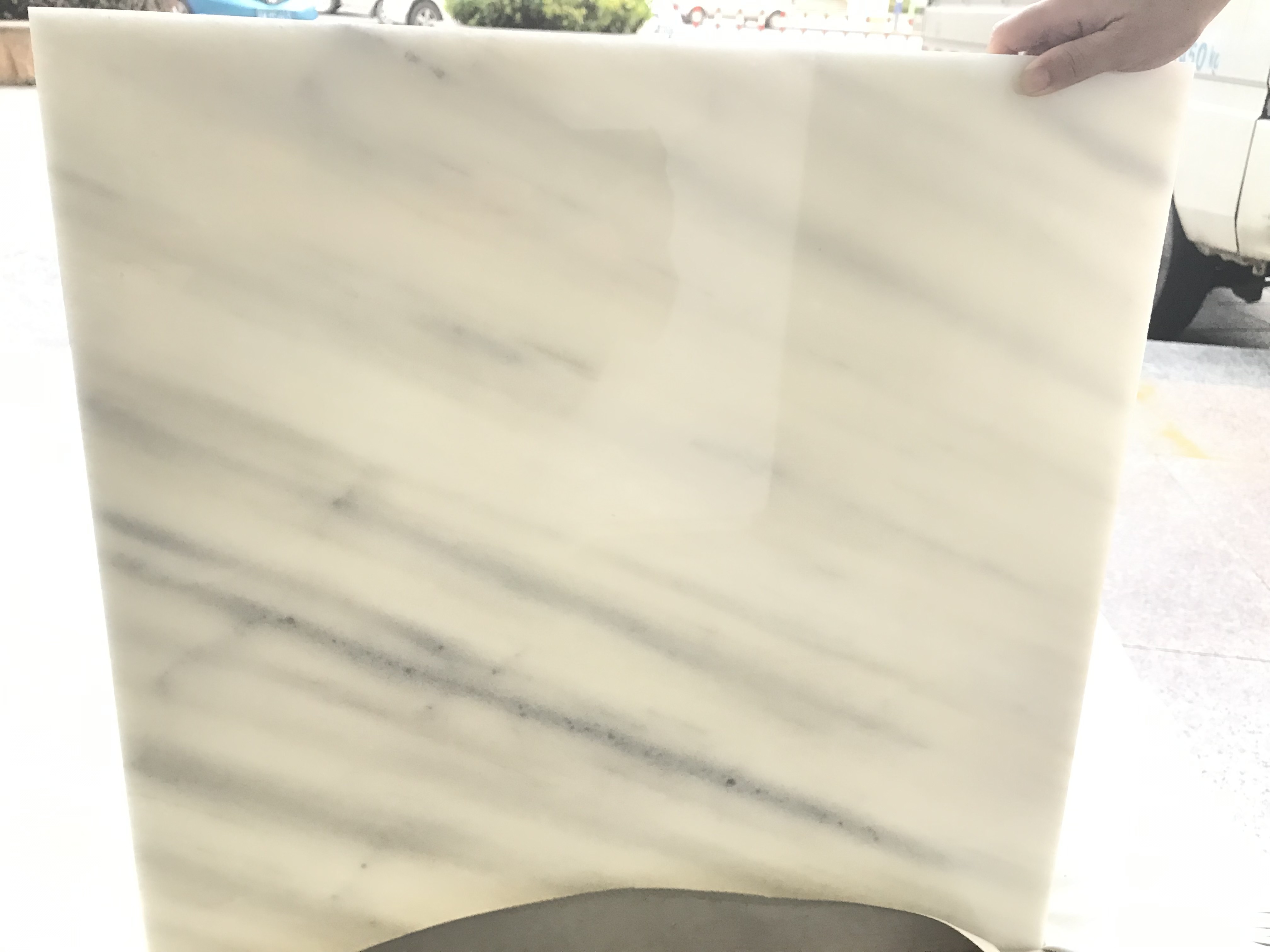 Grey Veins Marble Backlit Pure White Jade Onyx Stone