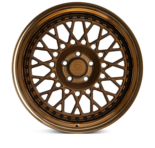 A6061 Aluminum Forged Wheels 2 Piece In High Gloss Polished Bronze For Luxury Car